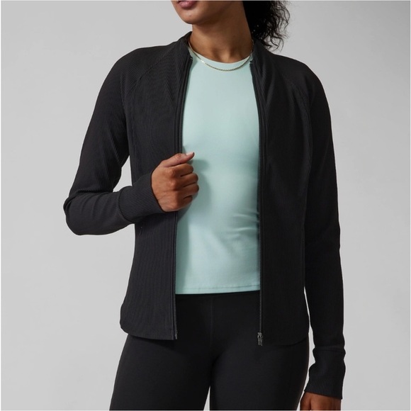 Athleta Jackets & Blazers - Athleta Salutation Ribbed Jacket Black Small/Petite